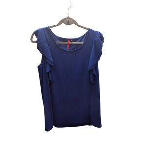 Love Scarlett Royal Blue Ruffle Sleeve Blouse | Size Large